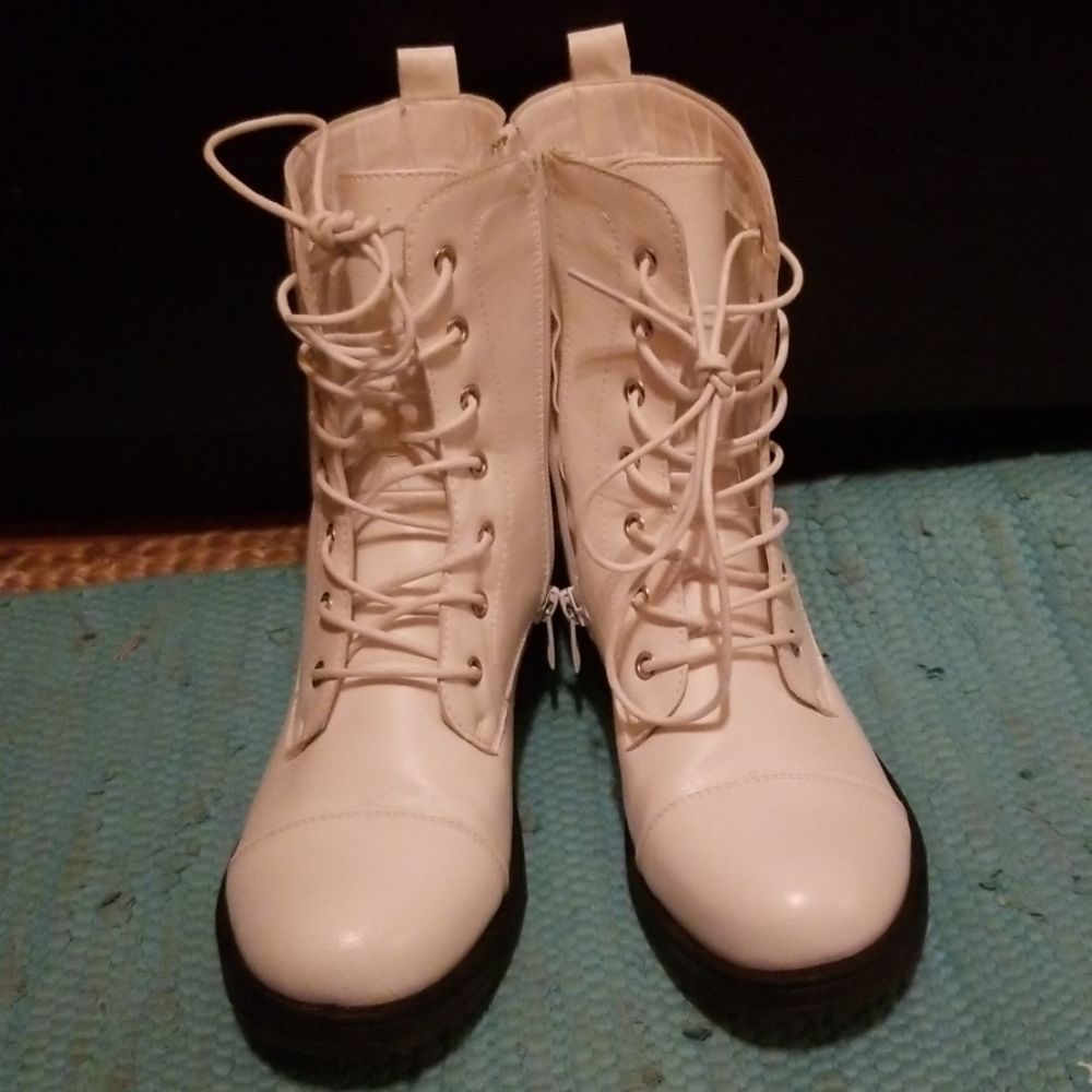 White Mid-Calf Boots